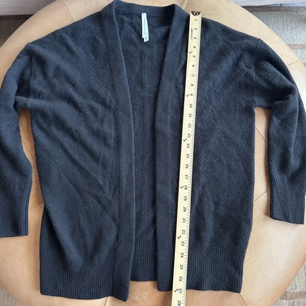 Babaton 100% Cashmere Cardigan Womens M Black Open Front Minimalist Quiet Luxury